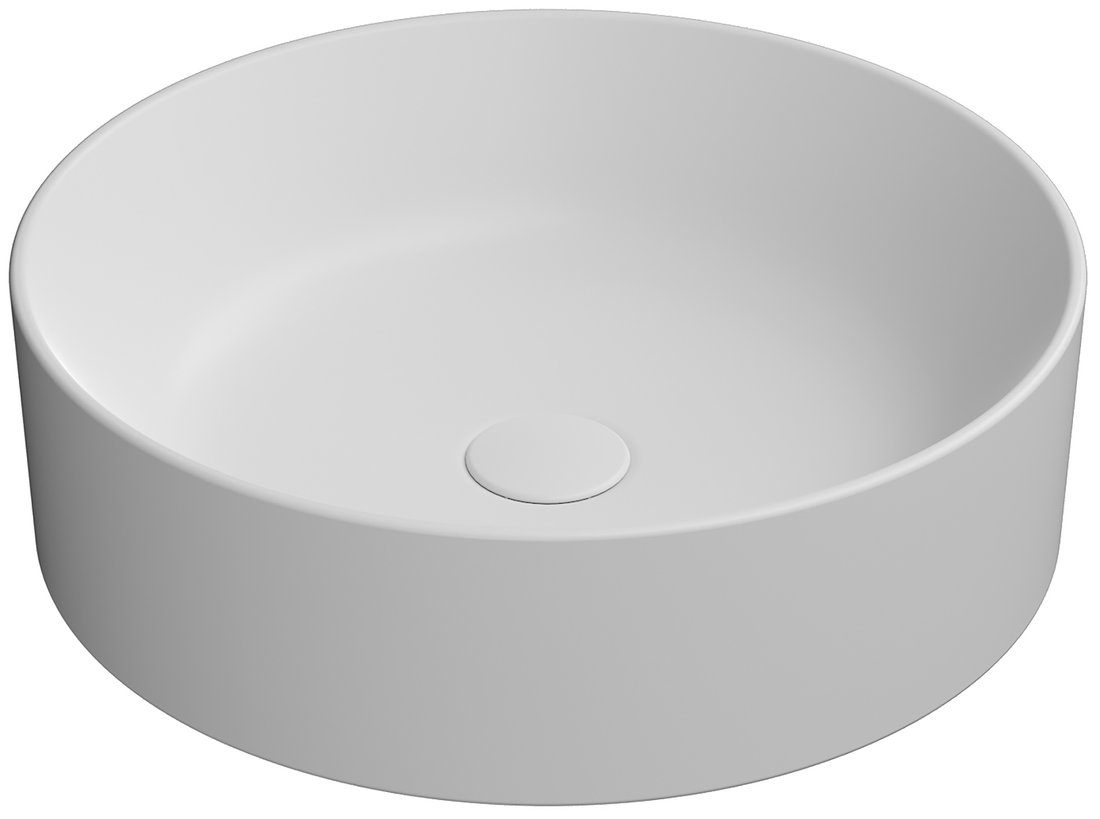 GSI KUBE X COLOR KUBE X keramické umývadlo na dosku, priemer 45cm, biela mat 942709