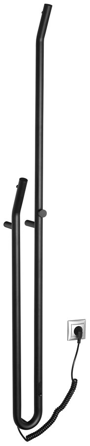 Sapho DUOPASSO elektrický sušiak uterákov s časovačom, 122x1700mm, 45 W, čierna mat ER330