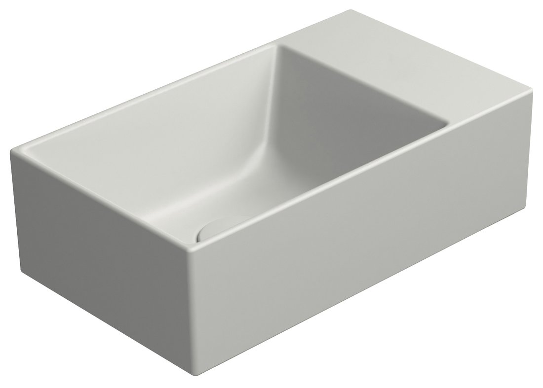 GSI KUBE X COLOR KUBE X keramické umývadlo 40x23cm, brúsená spodná hrana, bez otvoru, pravé/ľavé, čierna mat 94849017