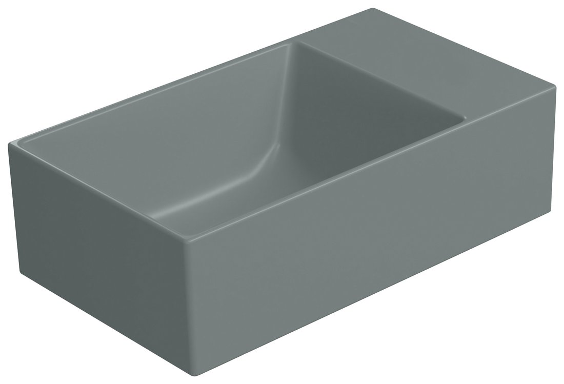 GSI KUBE X COLOR KUBE X keramické umývadlo 40x23cm, bez otvoru, pravé/ľavé, agave mat 9484004