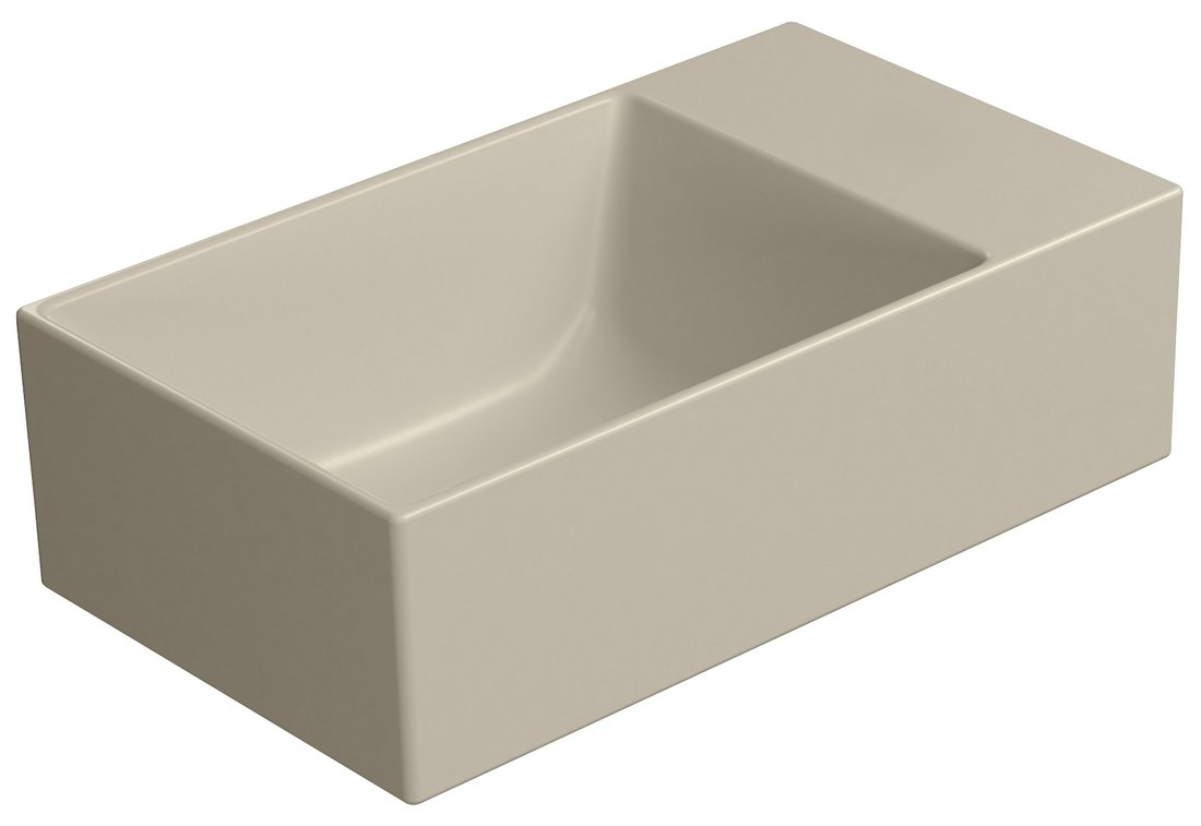 GSI KUBE X COLOR KUBE X keramické umývadlo 40x23cm, bez otvoru, pravé/ľavé, creta mat 9484008