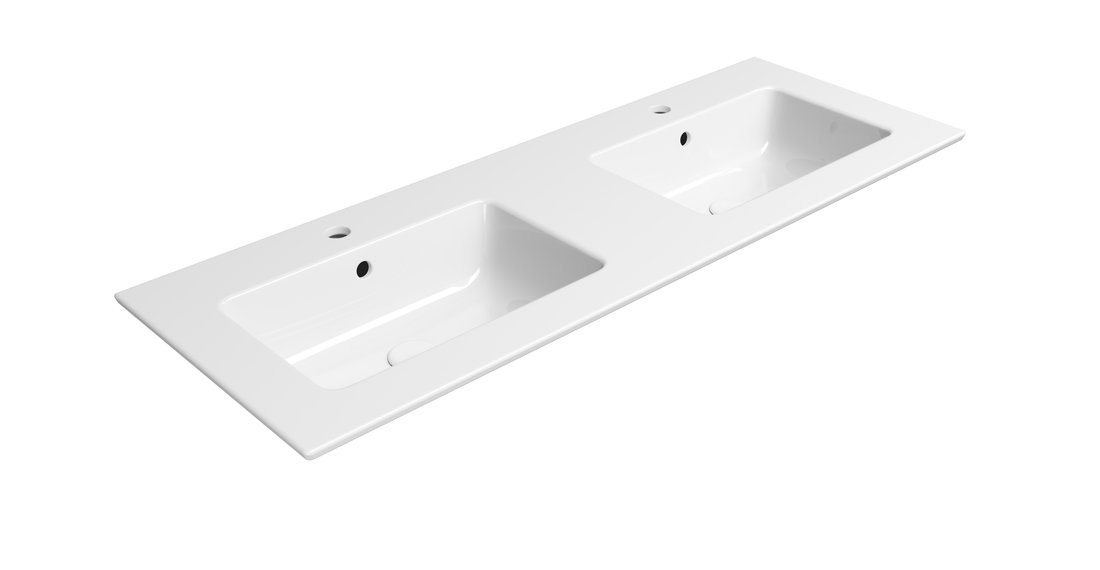 GSI PURA keramické dvojumývadlo Slim 122x46cm, biela ExtraGlaze 8888111