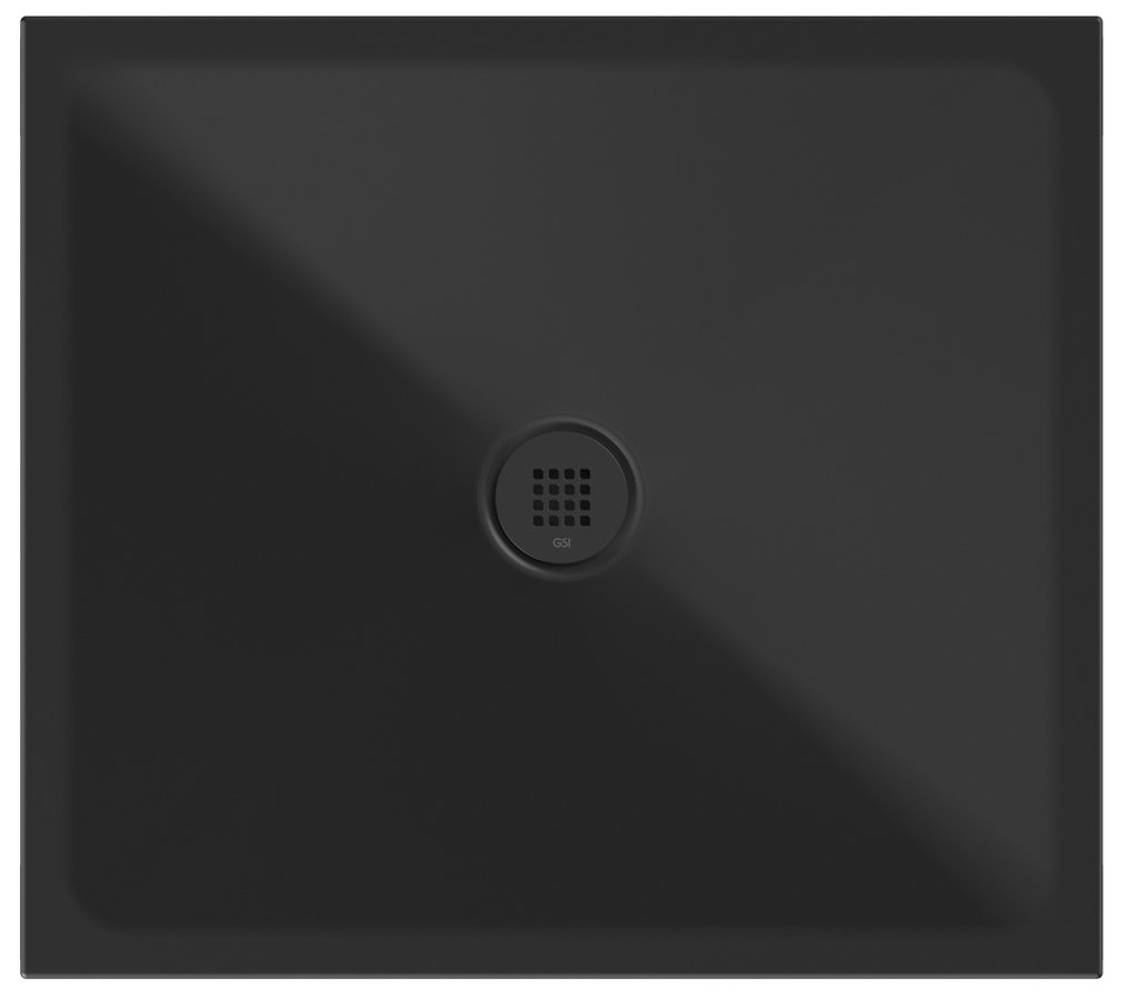 GSI EXTRA FLAT Keramická sprchová vanička, obdĺžnik 90x80x2cm, čierna mat 46090826
