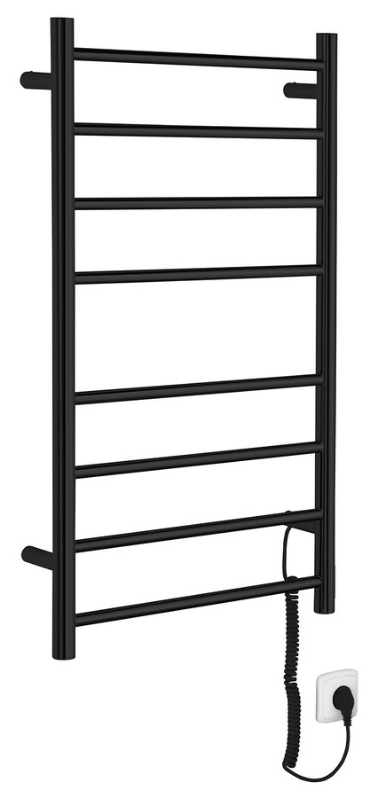 Sapho REDONDO elektrický sušiak uterákov, guľatý, 500x900 mm, 75 W, čierny mat ER220BV