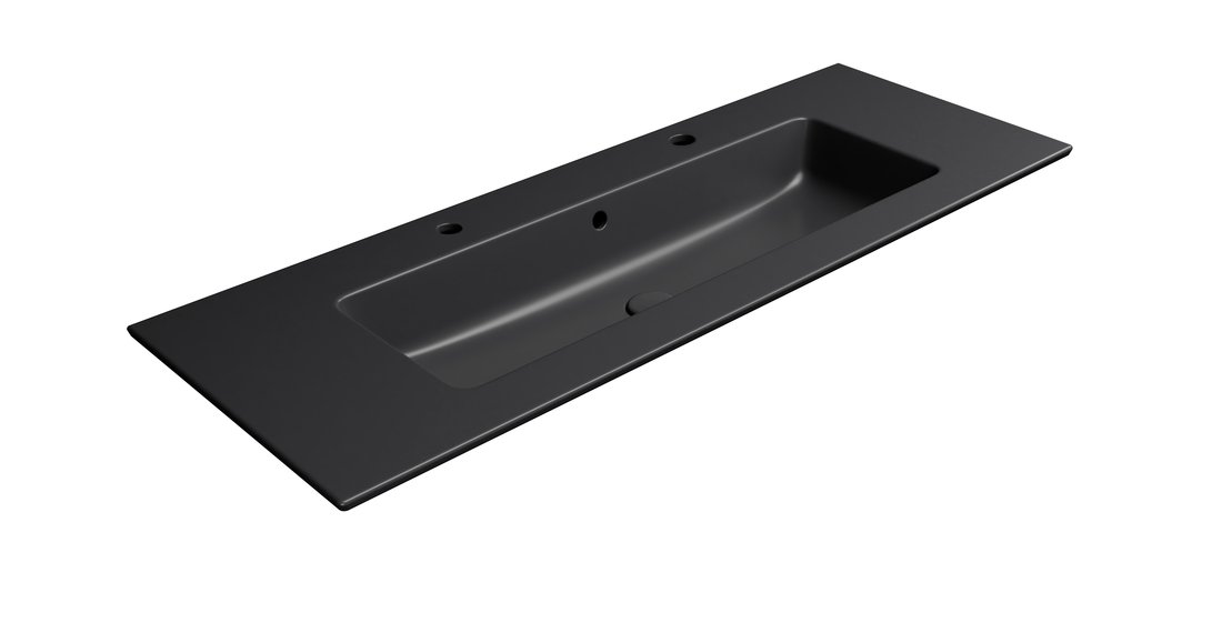 GSI PURA COLOR PURA keramické dvojumývadlo Slim 122x46cm, čierna mat 8887226