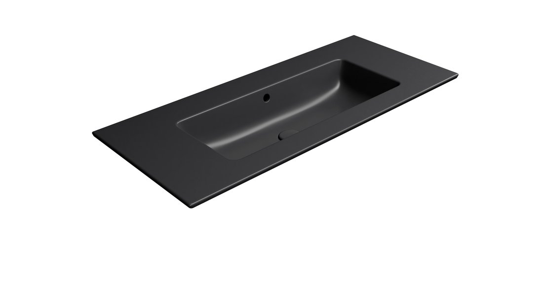 GSI PURA COLOR PURA keramické umývadlo Slim 102x46cm, bez otvoru, čierna mat 8886026