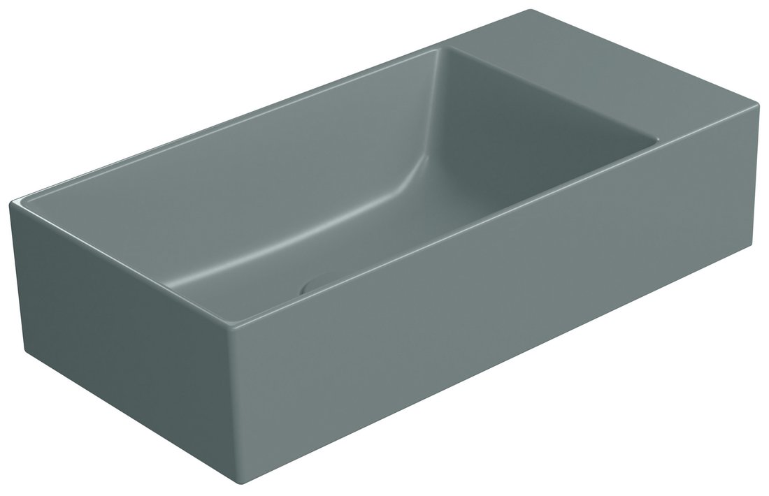 GSI KUBE X COLOR KUBE X keramické umývadlo 50x25cm, bez otvoru, pravé/ľavé, agave mat 9486004