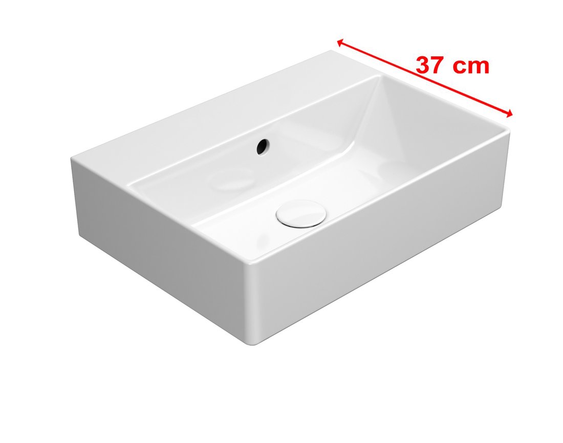 GSI KUBE X keramické umývadlo 50x37cm, brúsená spodná hrana, bez otvoru, biela ExtraGlaze 94479011