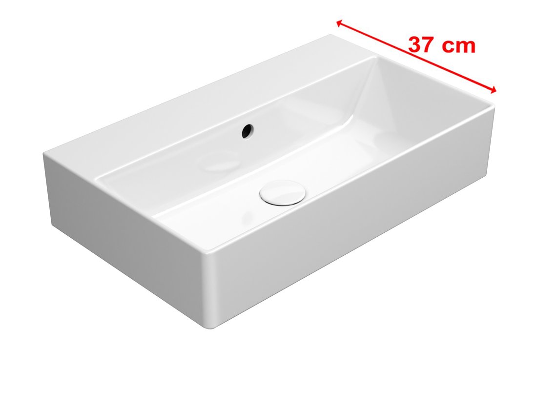 GSI KUBE X keramické umývadlo 60x37cm, brúsená spodná hrana, bez otvoru, biela ExtraGlaze 94549011