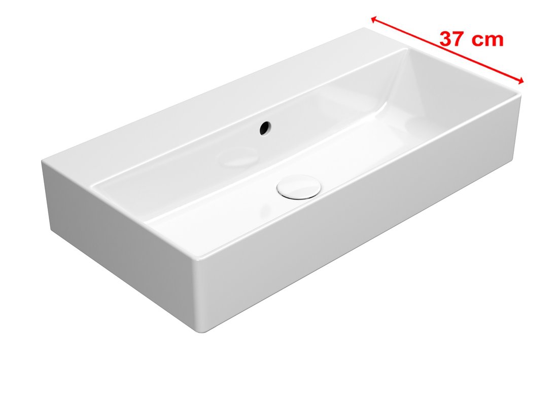 GSI KUBE X keramické umývadlo 70x37cm, brúsená spodná hrana, bez otvoru, biela ExtraGlaze 94559011