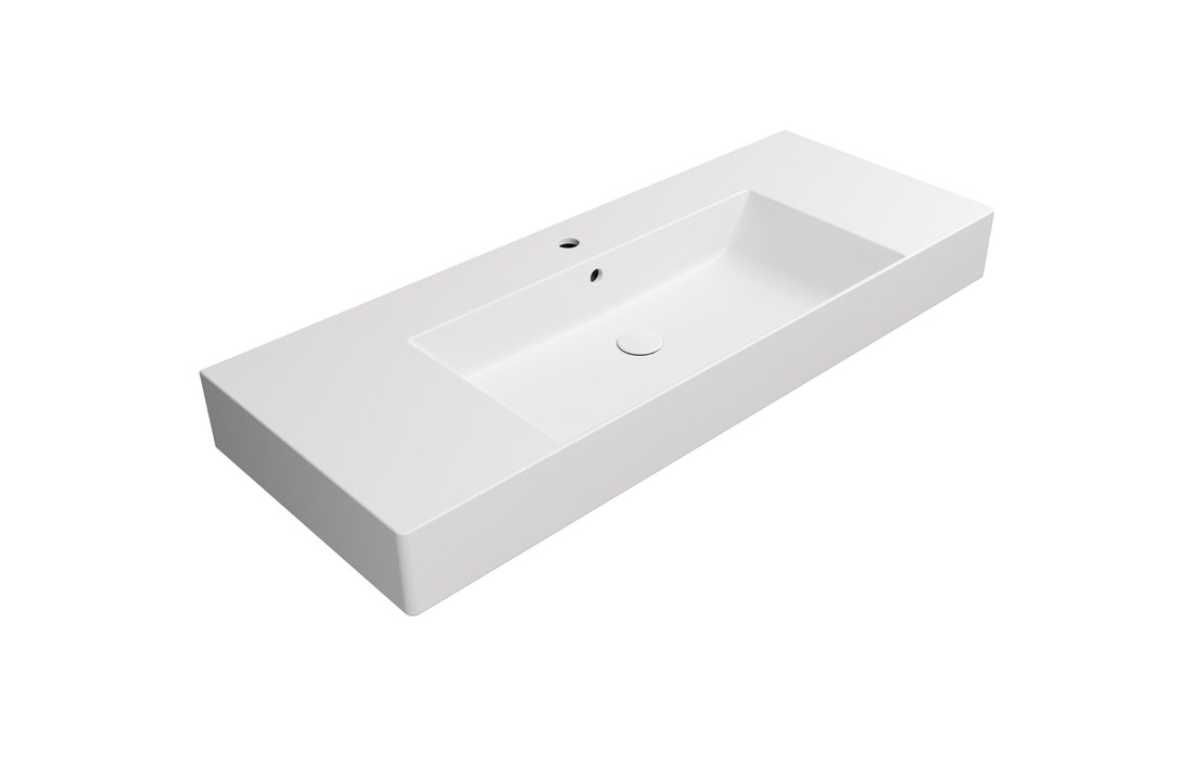 GSI KUBE X COLOR KUBE X keramické umývadlo 120x47cm, s odkladacími plochami, biela mat 9452109