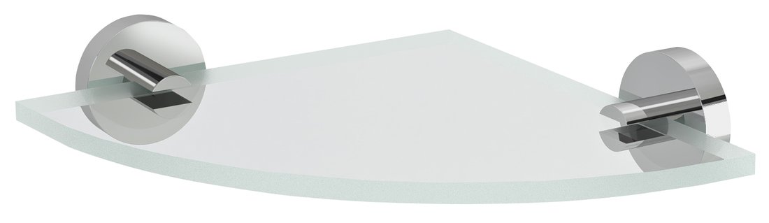 Sapho X-ROUND sklenená rohová polica, štvrťkruhová 200x200mm, chróm/čiré sklo XR009-11