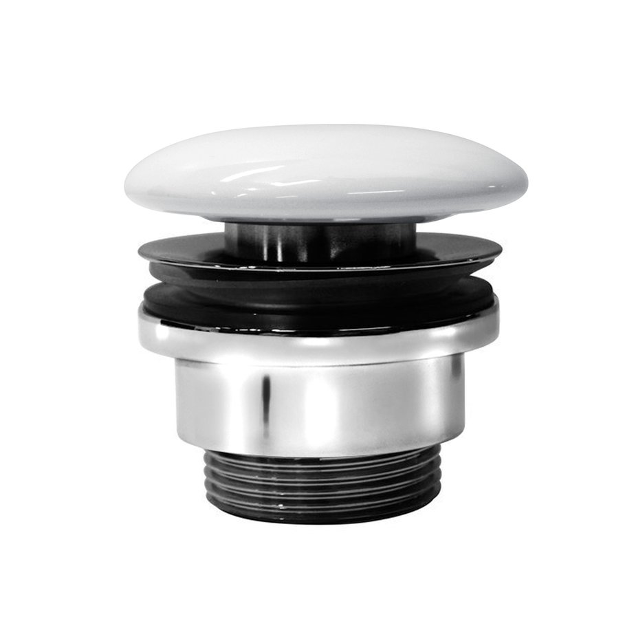 GSI umývadlová výpust 5/4", neuzatvárateľná, keramická krytka, 5-65mm, biela ExtraGlaze PVC11