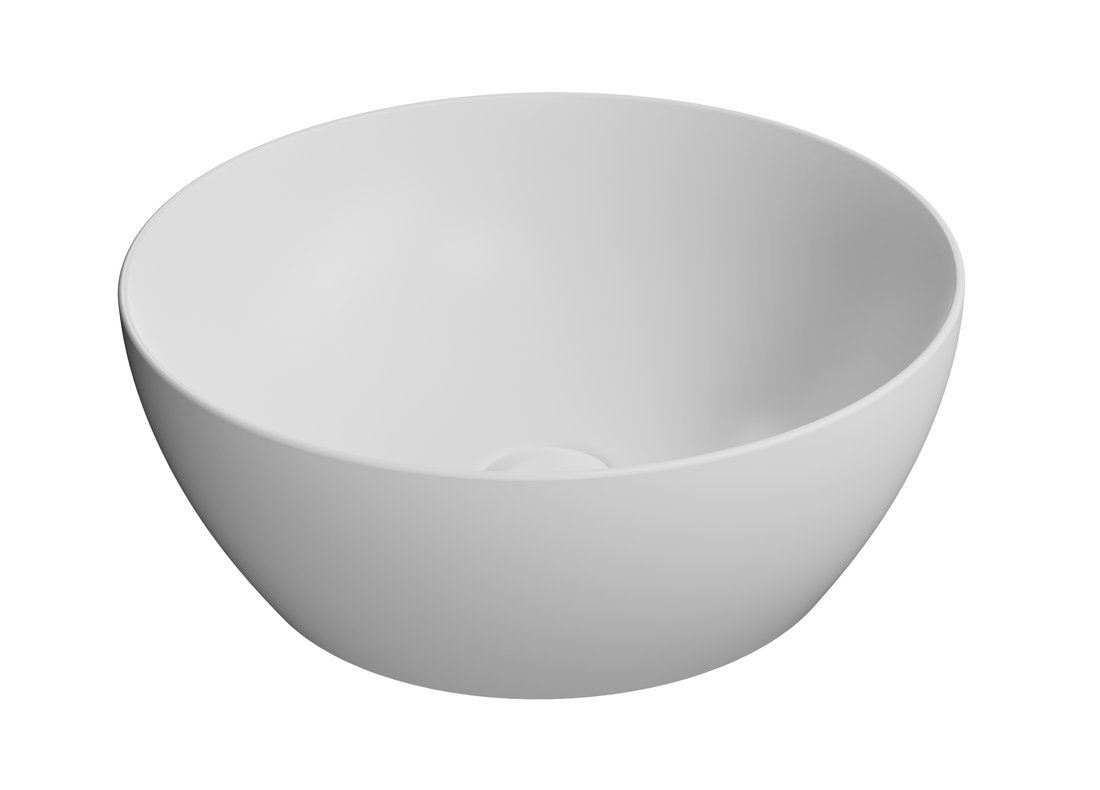 GSI PURA COLOR PURA keramické umývadlo na dosku, Ø 42cm, biela mat 885109