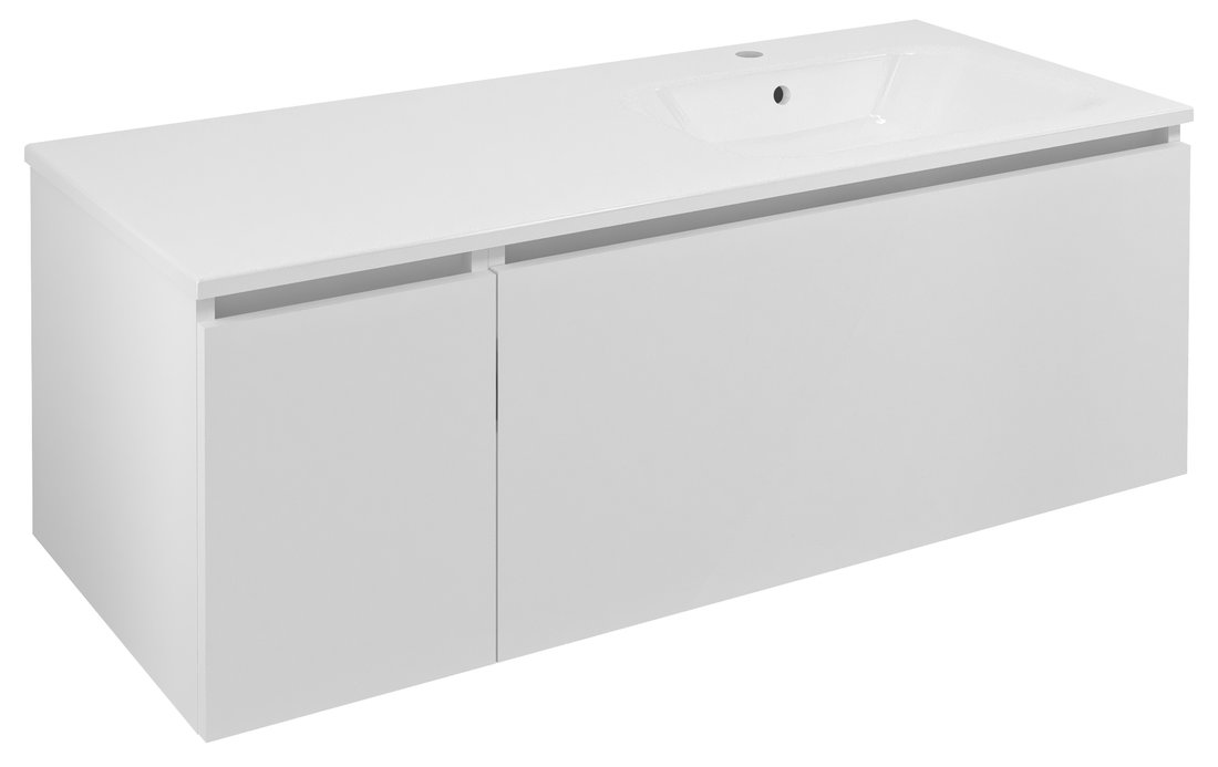 Sapho LOREA skrinka s umývadlom 121x46x51,5cm (30+90 cm), pravá, biela matná LE090-3131-R-01