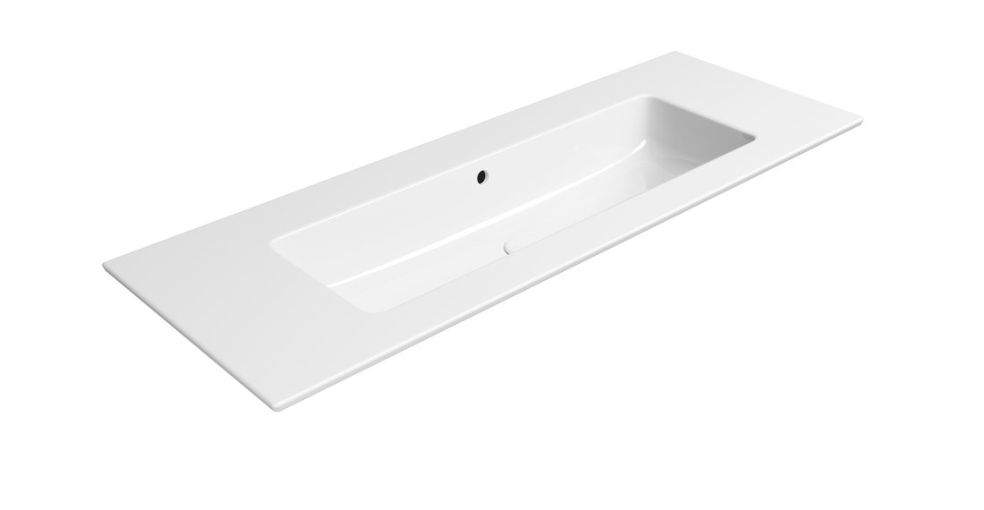 GSI PURA keramické umývadlo Slim 122x46cm, bez otvoru, biela ExtraGlaze 8887011