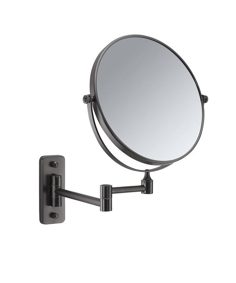 Gedy GAIA závesné kozmetické zrkadlo, priemer 180mm, obojstranné, gun metal CO202481
