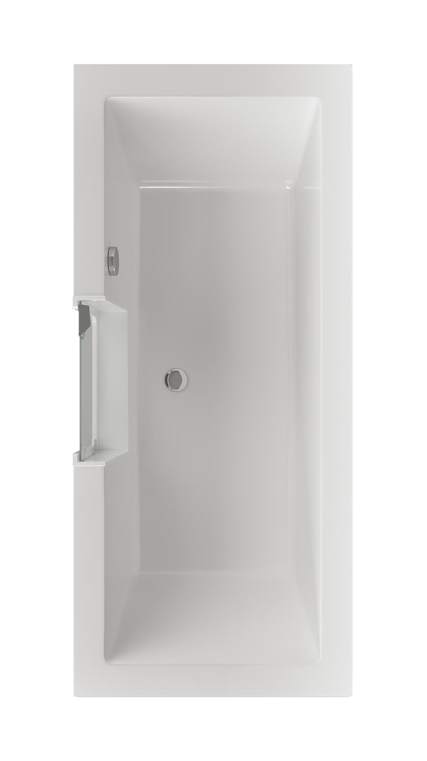 CA PLAST Vaňa s dverami Exclusive - sklenené 180x80 cm sifón uprostred