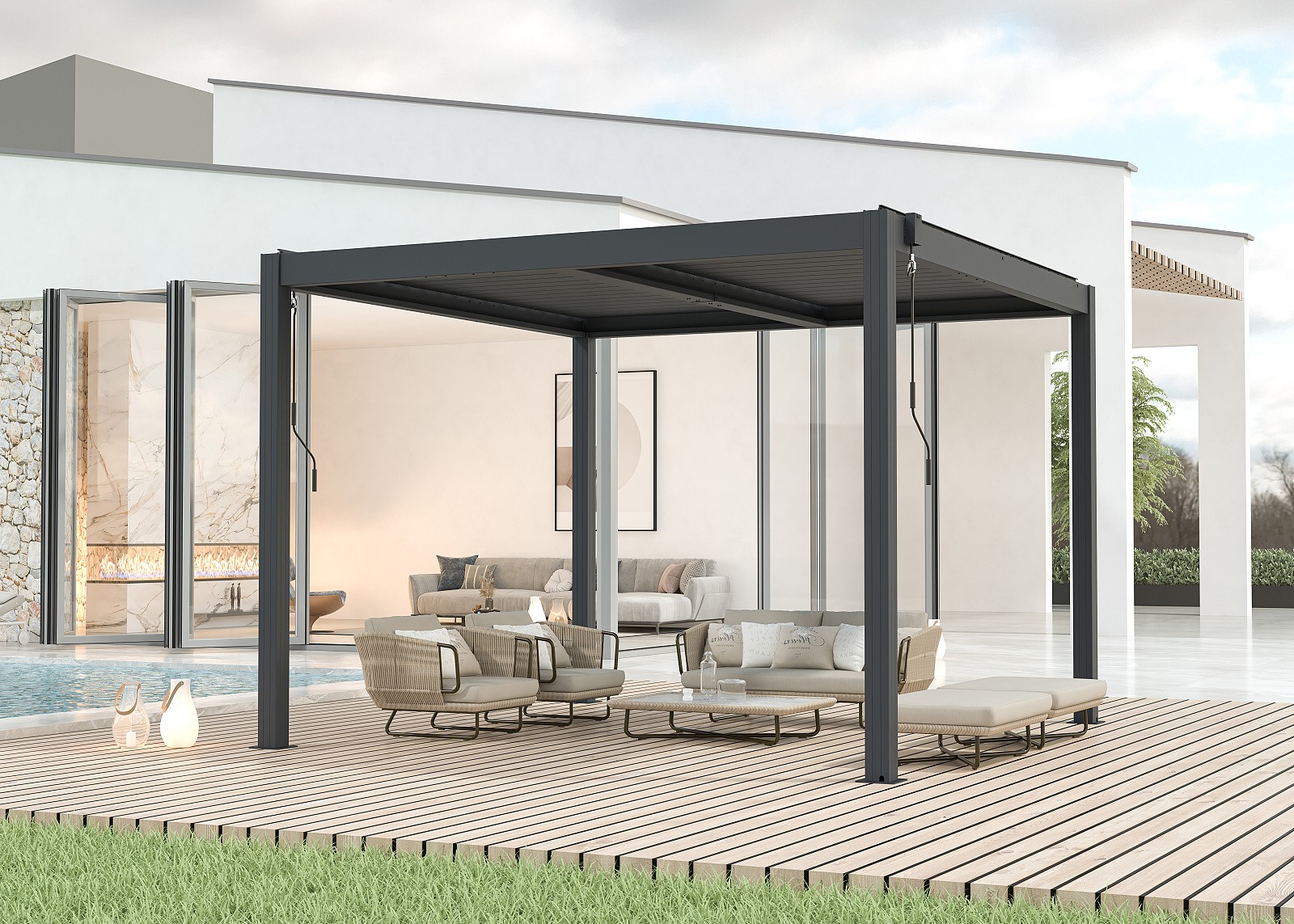 LANIT PLAST, s.r.o. bioklimatická pergola LANITPLAST BASIC 3x3 m LG4292