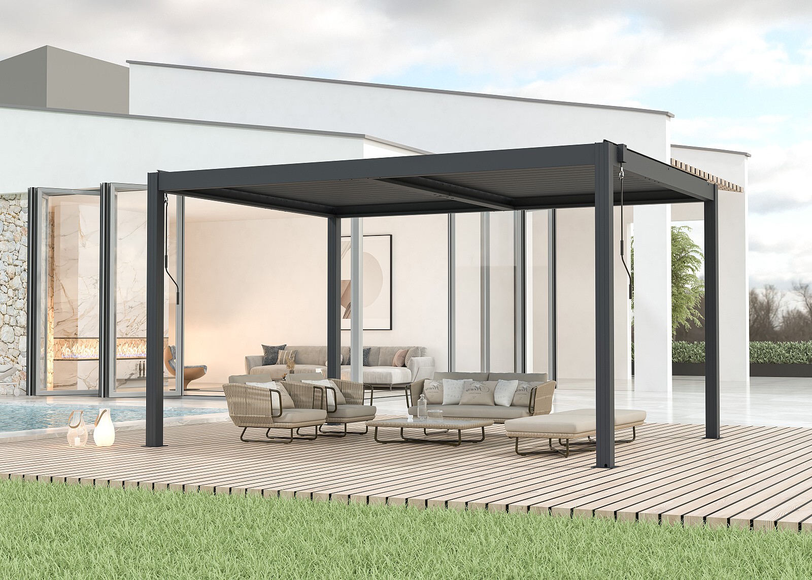 LANIT PLAST, s.r.o. bioklimatická pergola LANITPLAST BASIC 4x3 m LG4293