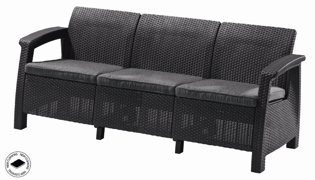 Keter  Záhradný nábytok Keter Corfu love seat max trojsedačková pohovka grafitová 610261