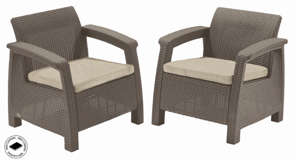 Keter  Záhradný nábytok Keter Corfu duo set dvoch kresiel cappuccino 610348