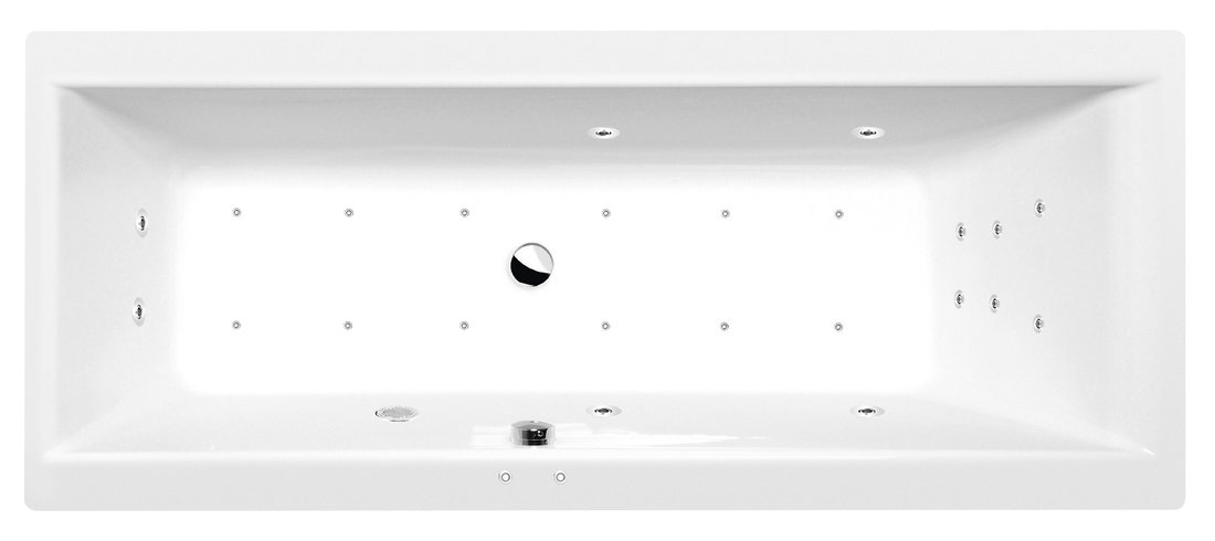 Polysan VANE S HYDROMASÁŽNYM SYSTÉMOM CLEO hydromasážna vaňa, 170x75x48cm, Attraction Hydro-Air, chróm 94611.4010