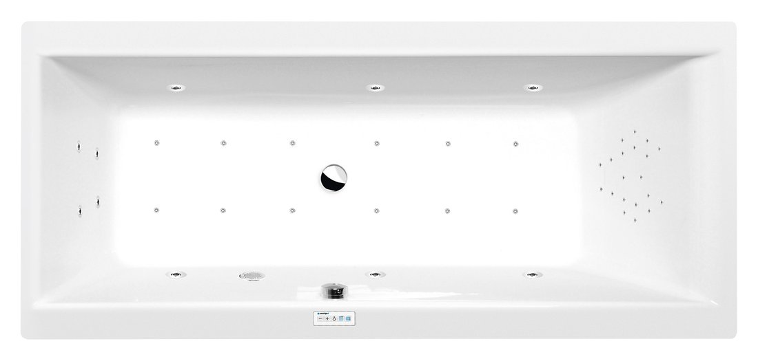 Polysan VANE S HYDROMASÁŽNYM SYSTÉMOM CLEO hydromasážna vaňa, 180x80x48cm, Highline Hydro-Air, chróm 95611.6010