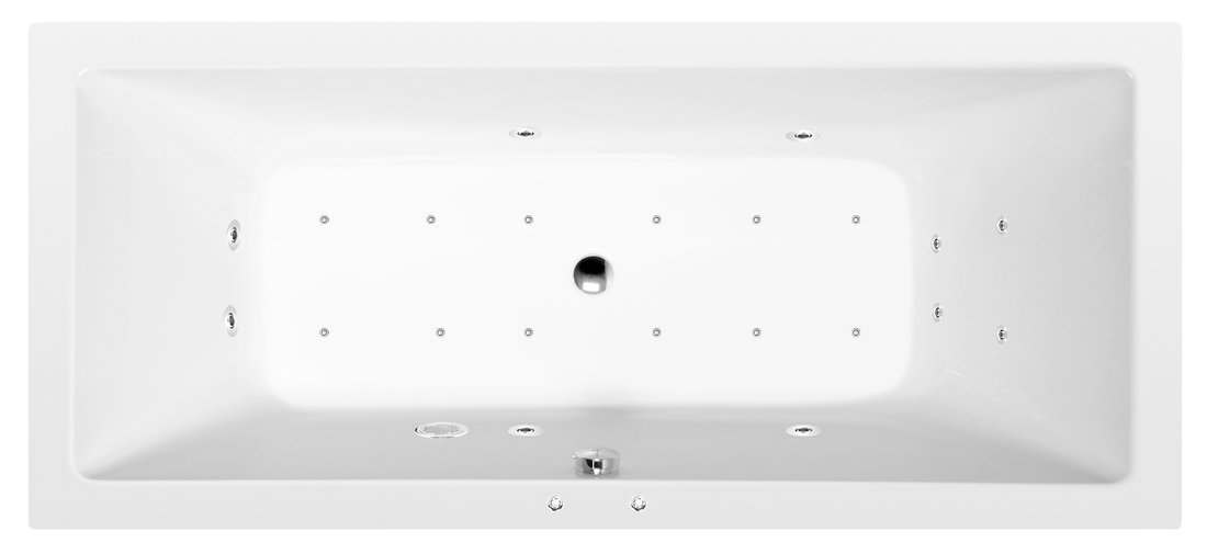 Polysan VANE S HYDROMASÁŽNYM SYSTÉMOM KRYSTA hydromasážna vaňa, 180x80x39cm, Active Hydro-Air, chróm 71710.2010