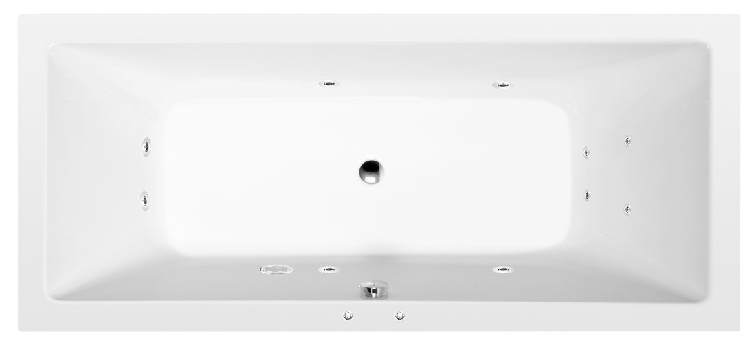 Polysan VANE S HYDROMASÁŽNYM SYSTÉMOM KRYSTA hydromasážna vaňa, 180x80x39cm, Active Hydro, chróm 71710.1010