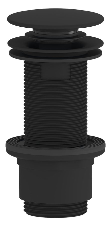 Sapho Umyvadlová výpust 5/4“, click-clack, veľká zátka, 10-80mm, ABS/čierna mat CV1132B