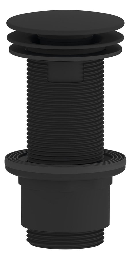Sapho Umyvadlová výpust 5/4", neuzatvárateľná, veľká zátka, 10-80mm, ABS/čierna mat CV1232B