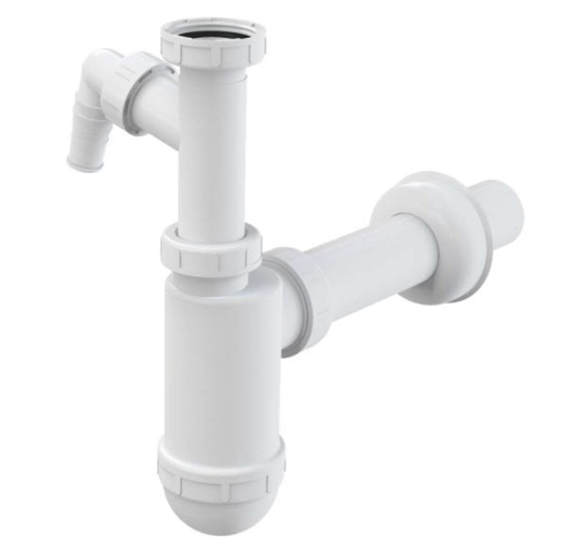 Alcadrain Sifóny Sifón umývadlový priemer 40 mm s prevlečnou maticou a prípojkou A43P