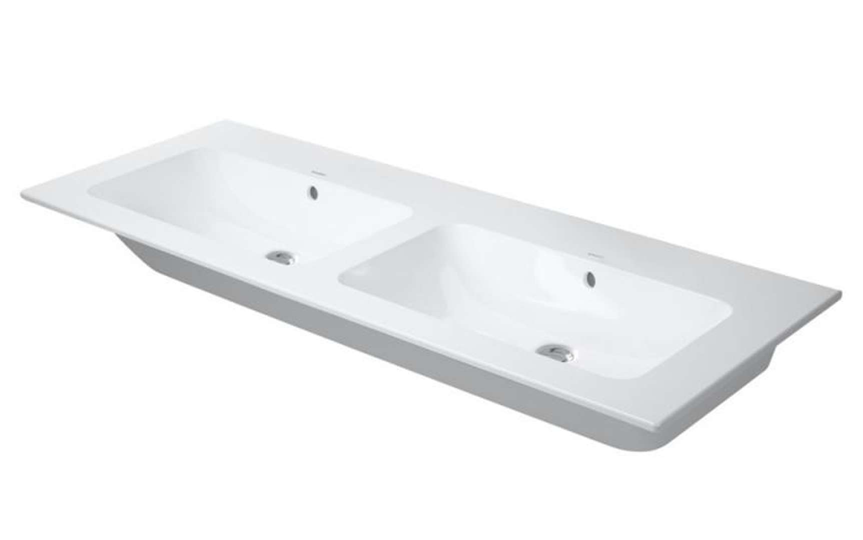 Duravit ME by Starck Dvojumývadlo nábytkové, 130x49 cm, s prepadom, bez otvoru na batériu, WonderGliss, biela 23361300601