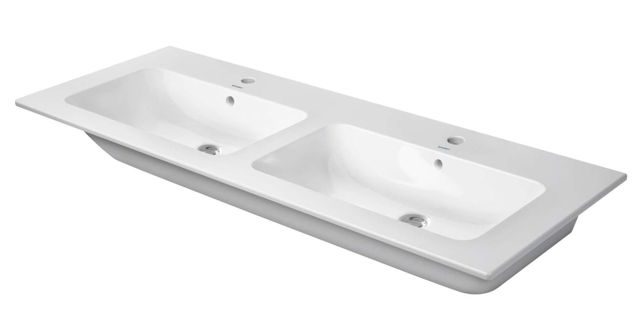 Duravit ME by Starck Dvojumývadlo nábytkové, 130x49 cm, s prepadom, s 2 otvormi na batérie, WonderGliss, biela 23361300001