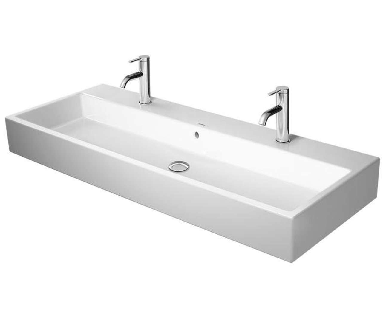 Duravit Vero Air Dvojumývadlo nábytkové, 120x47 cm, s prepadom, s otvormi na batérie, WonderGliss, biela 23501200261