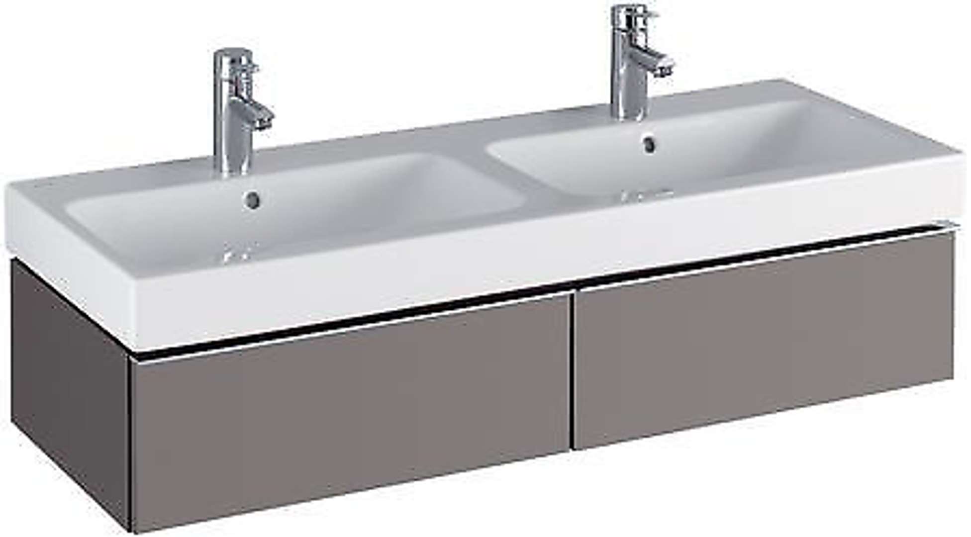 Geberit iCon Spodná skrinka pod dvojumývadlo, 119x24x48 cm, platinová lesklá 840222000