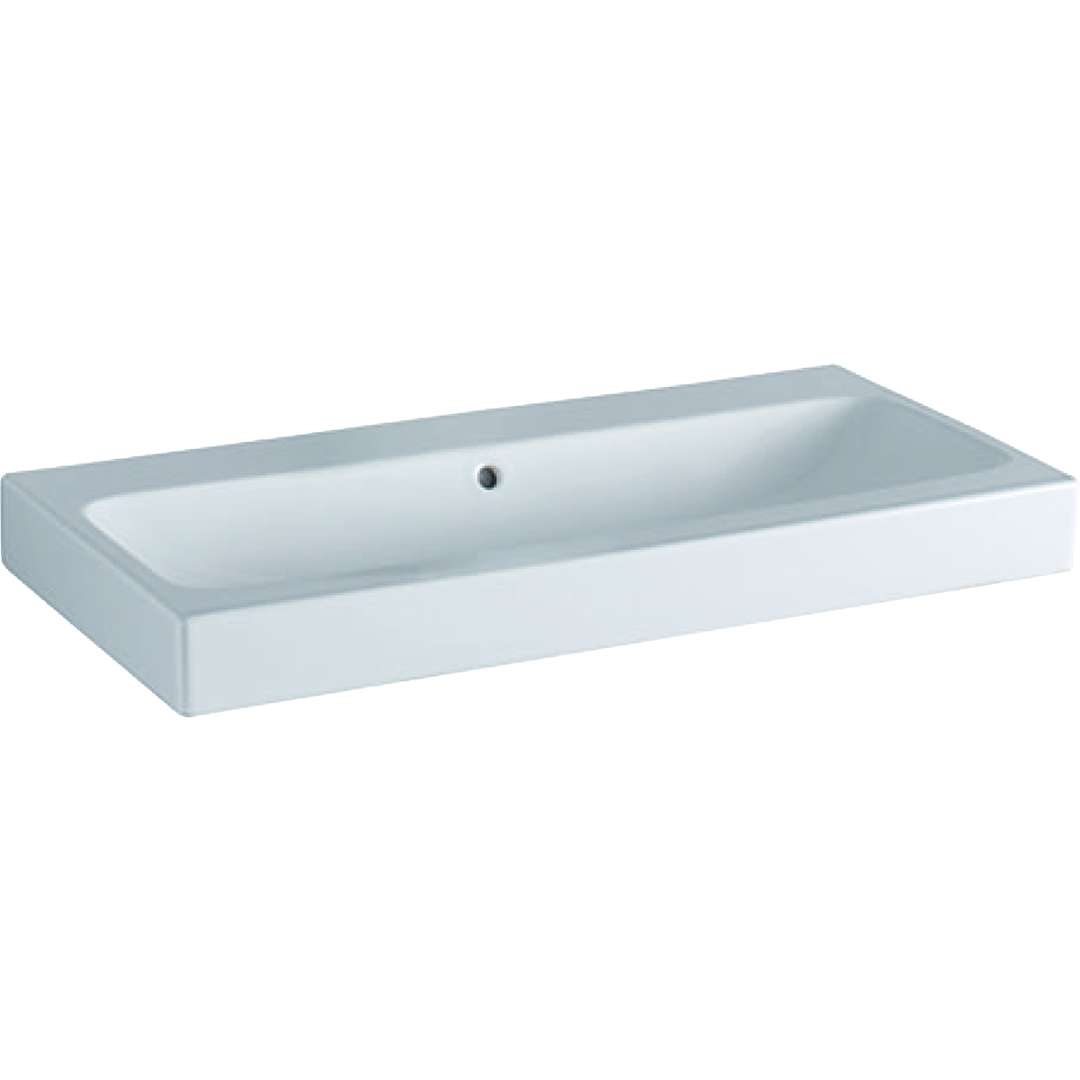 Geberit iCon Dvojumývadlo, 120x49 cm, s prepadom, bez otvoru na batérie, biela 124025000