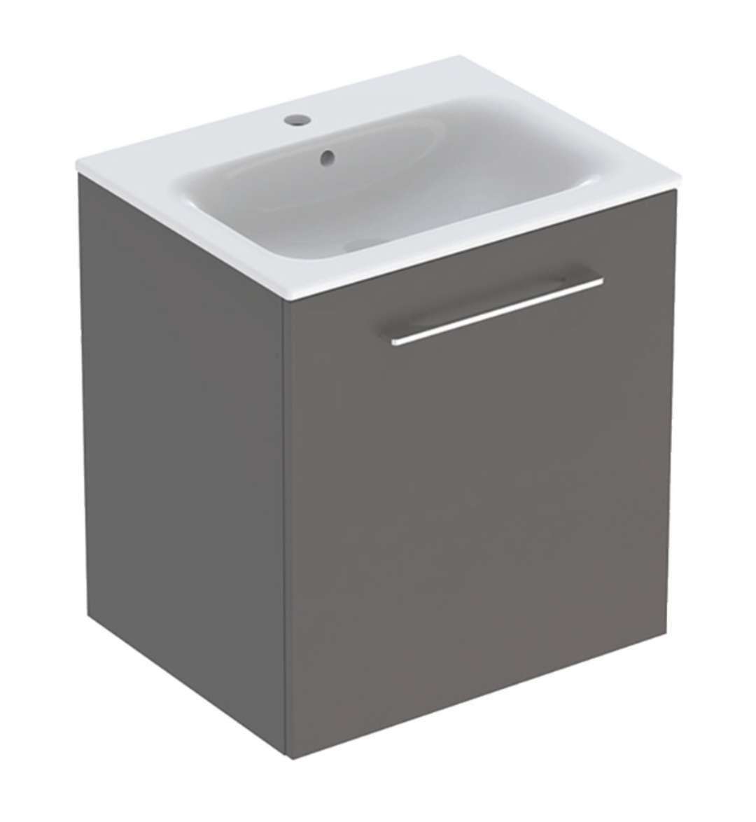 Geberit Selnova Square Umývadlová skrinka 64x59x48 cm, s umývadlom, 1 dvierka, lávová mat 501.253.00.1
