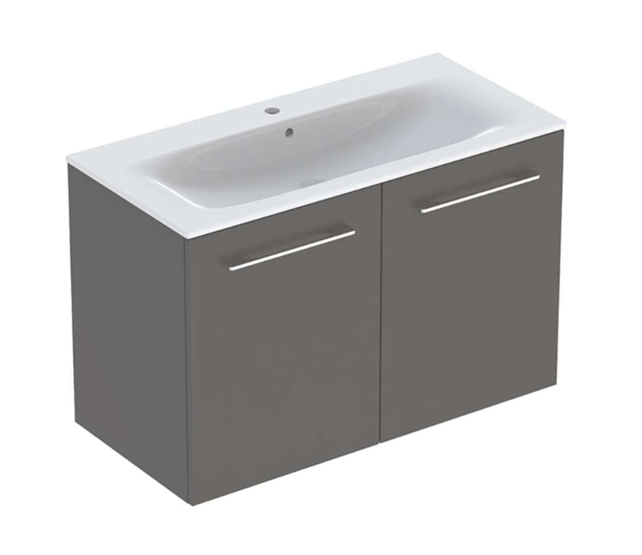 Geberit Selnova Square Umývadlová skrinka 64x99x48 cm, s umývadlom, 2 dvierka, lávová mat 501.261.00.1