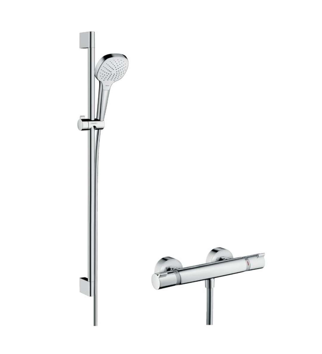 Hansgrohe Croma Select E Sprchový set Vario s termostatom, 3 prúdy, sprchová tyč 90 cm, biela/chróm 27082400-HG