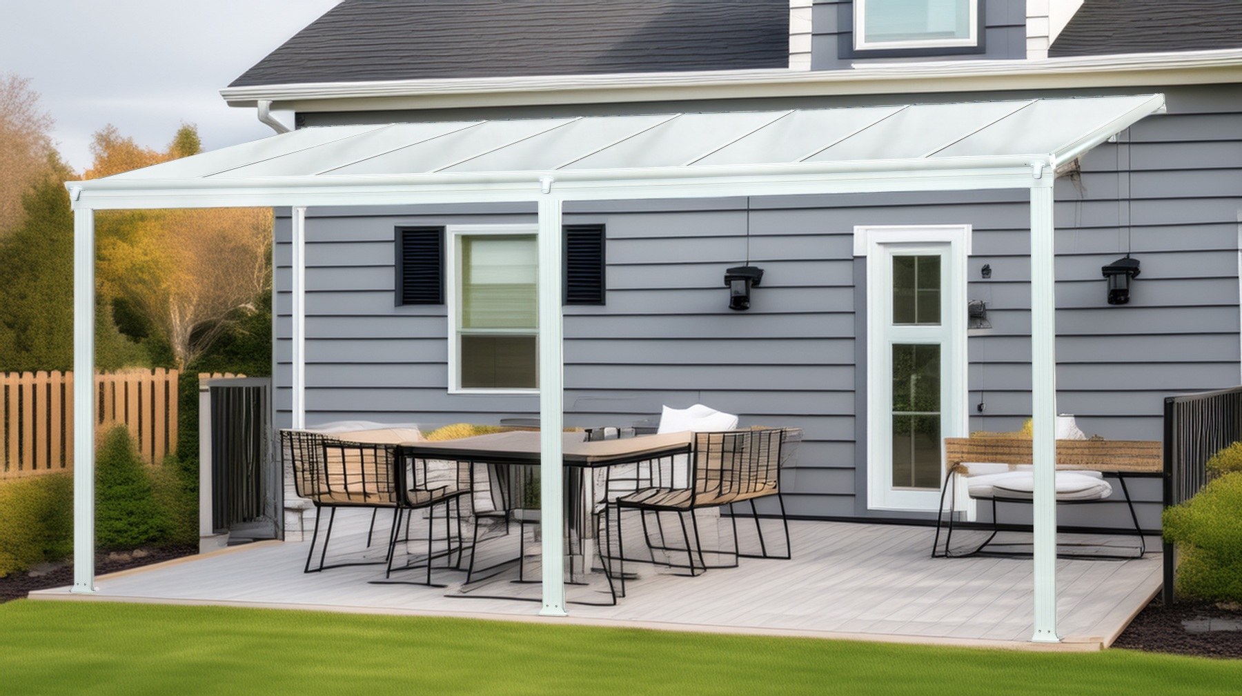 LANIT PLAST, s.r.o. hliníková pergola LANITPLAST WALL 53 biela + opál PC LG2133