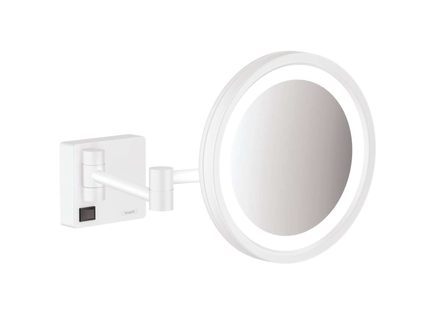 Hansgrohe AddStoris Kozmetické nástenné zrkadlo s LED osvetlením, matná biela 41790700-HG