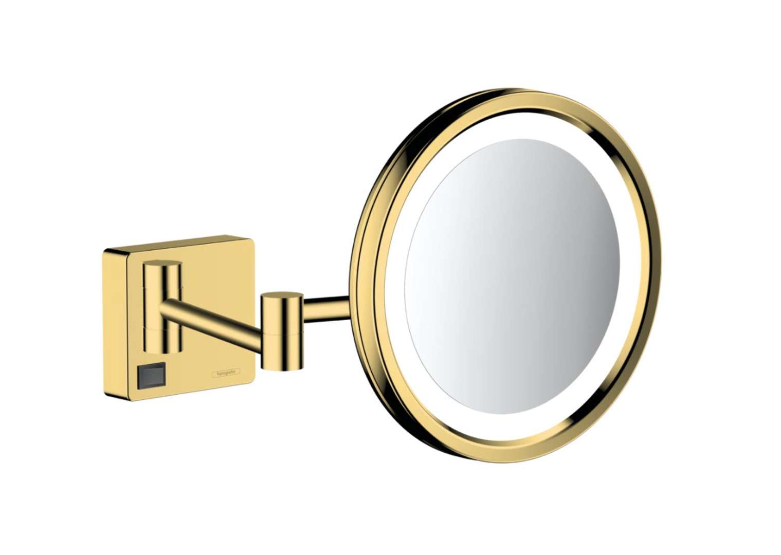Hansgrohe AddStoris Kozmetické nástenné zrkadlo s LED osvetlením, leštený vzhľad zlata 41790990-HG