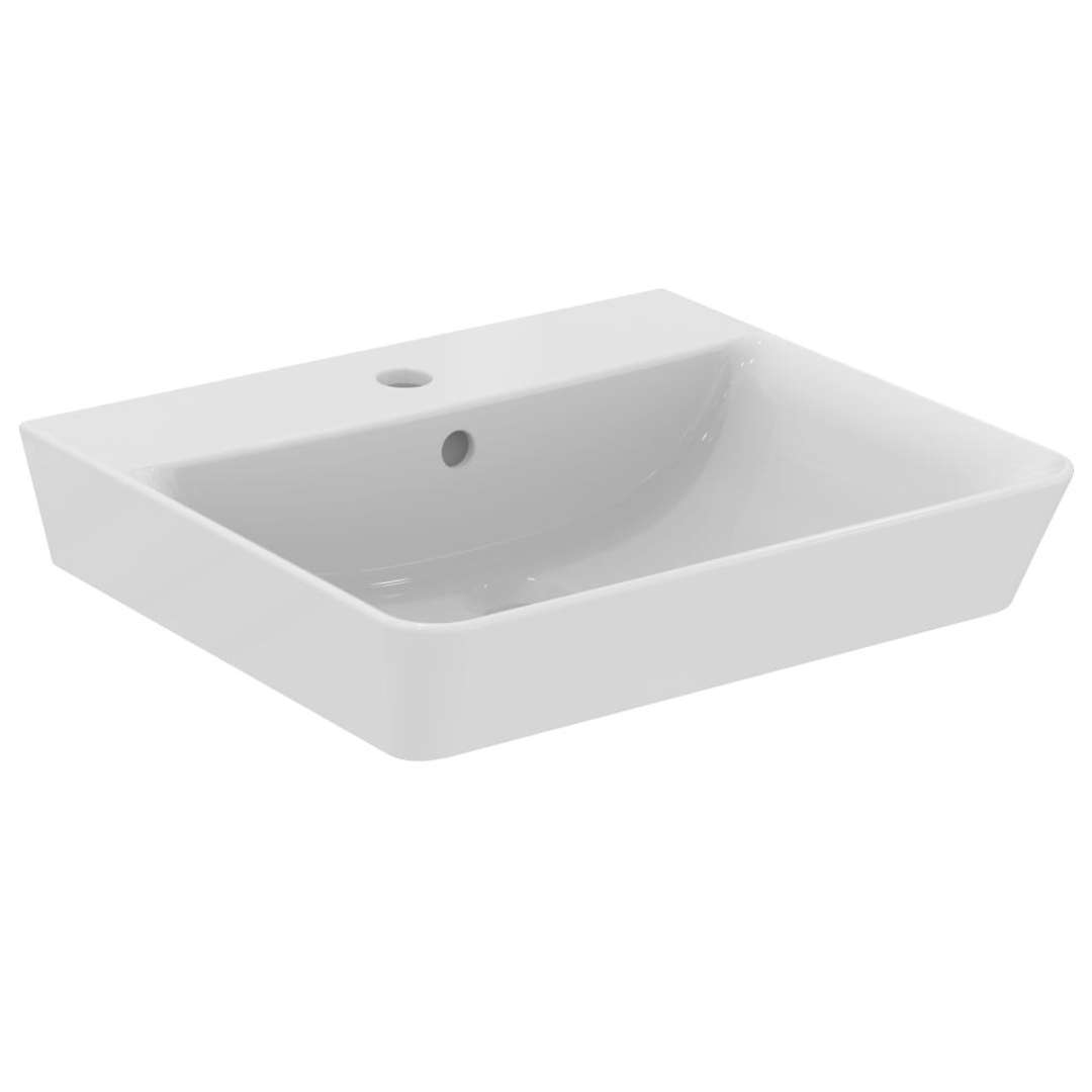 Ideal Standard Connect Air Umývadlo Cube, 50x45x16 cm, s prepadom, otvor na batériu, s Ideal Plus, biela E0301MA