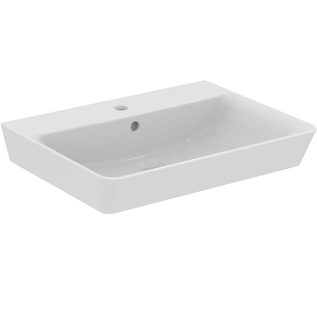 Ideal Standard Connect Air Umývadlo Cube, 60x46x16 cm, s prepadom, otvor na batériu, s Ideal Plus, biela E0298MA