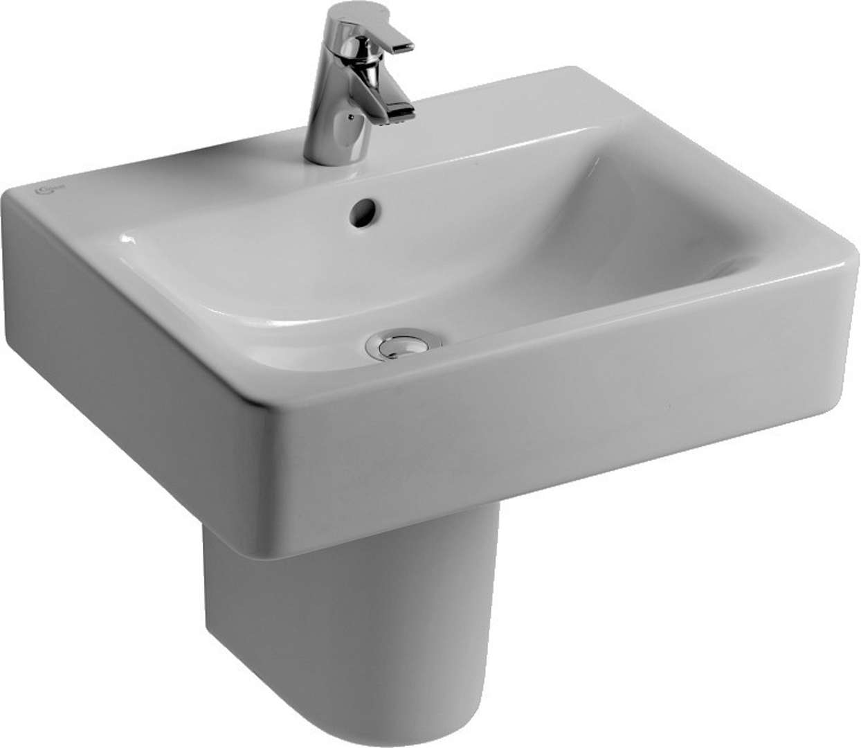 Ideal Standard Connect Umývadlo Cube, 60x46x18 cm, s prepadom, otvor na batériu, s Ideal Plus, biela E7141MA