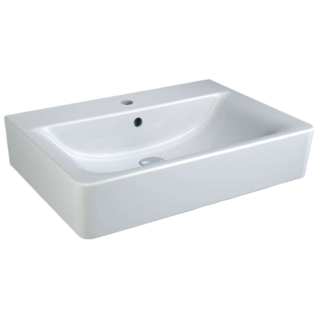 Ideal Standard Connect Umývadlo Cube, 65x46x18 cm, s prepadom, otvor na batériu, s Ideal Plus, biela E7729MA