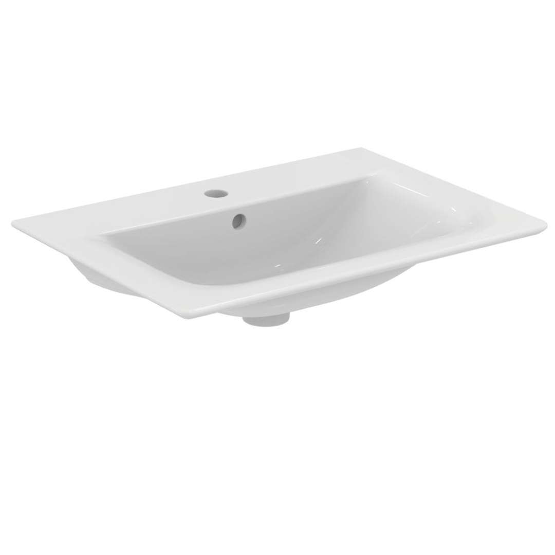 Ideal Standard Connect Air Umývadlo nábytkové, 64x46x17 cm, s prepadom, otvor na batériu, s Ideal Plus, biela E0289MA