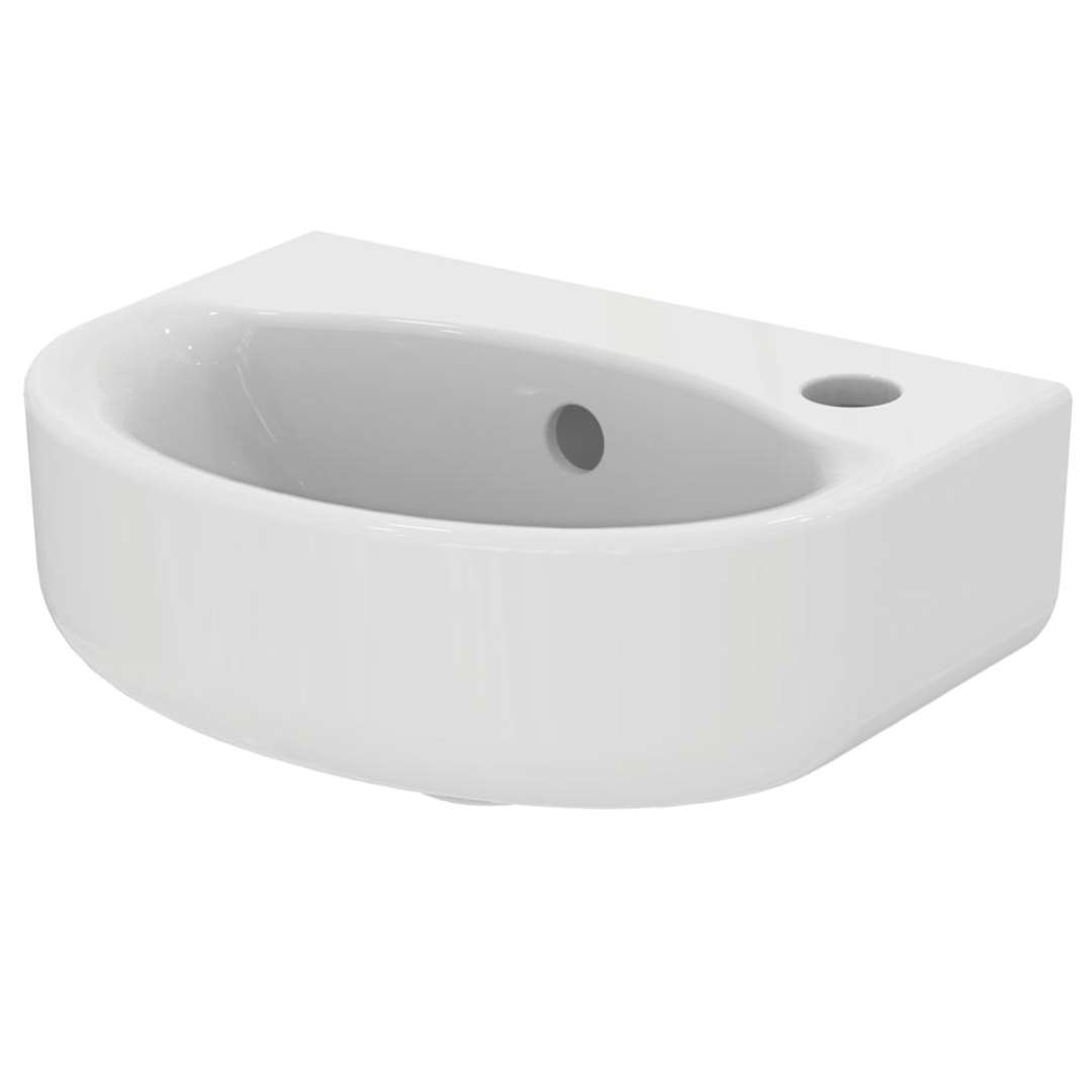 Ideal Standard Connect Umývadielko, 35x26 cm, 1 otvor na batériu vpravo, s Ideal Plus, biela E7913MA